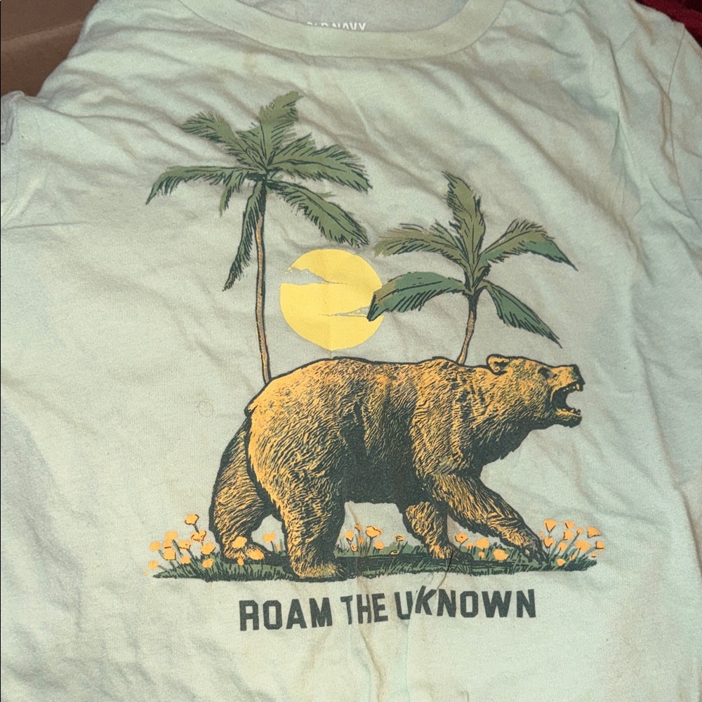 Old Navy Green Bear/Palm Top